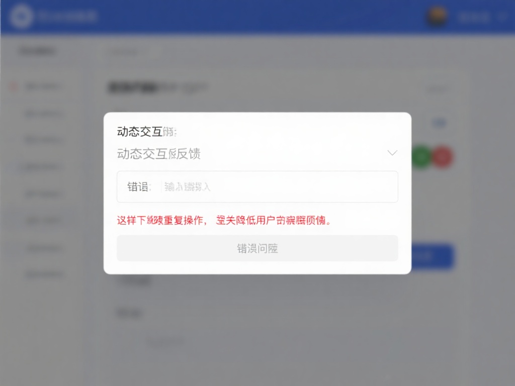 动态互动反馈：例如用户输入错误时，应通过清晰的标红